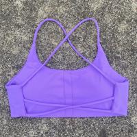 Sujetador deportivo suave para mujer, ropa interior sexy con tirantes finos, espalda cruzada, top hueco, ajustado, gimnasio, yoga, entrenamiento atlético con almohadilla para el pecho - details 8