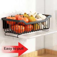 Cesta de cocina montada en la pared, organizador de estantes de iluminación de metal para especias, verduras y frutas - details 5