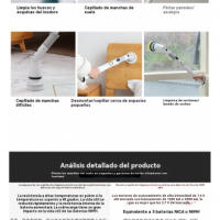 Cepillo de limpieza eléctrico recargable Mango largo, sin cable, ideal para el hogar, la cocina, el baño, el inodoro - details 2