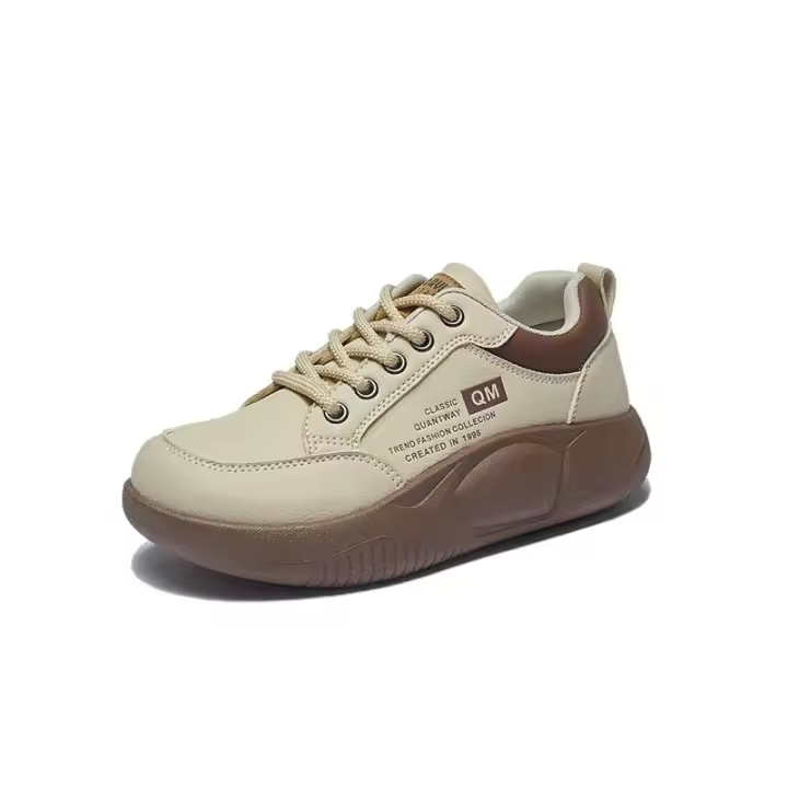 2025 zapatos blancos pequeños nuevos deportes correr estudiantes mujeres suela gruesa aumentar zapatos casuales - 1