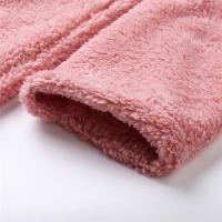 Albornoz de felpa para mujer, pijama cálido para casa con capucha de color sólido - details 9