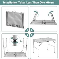 Mesa Plegable, fácil de Guardar, Mesa de Picnic compacta y portátil para Parrilla, Camping al Aire Libre, jardín, Patio, Comedor, Barbacoa, Fiesta, Mercado, 3 pies (Mediana, Plateada) - details 4
