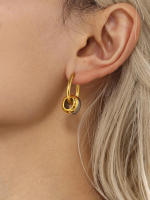De Maple inoxidable de la venta de La Gota de metal de Empalme Stud Pendientes para las mujeres de dos maneras de desecho de color Nuevo accesorio Encanto de lujo de joyería - details 5
