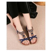 Elegantes Sandalias de Verano 2025 Boho con Strass Chanclas de Dedo de Cuero Genuino, Moda Playa y Fiesta, Diseño Exclusivo y Lujo - details 13
