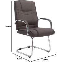 Tapizada En Tela & con Base De Metal I Silla De Conferencia con Reposabrazos, Color:Negro/Negro - details 43