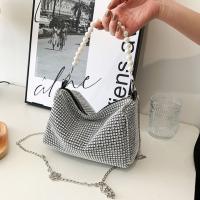 Bolso de mano de gran capacidad con diamantes de imitación, bolso de hombro con cadena de perlas, pequeño bolso cuadrado, bolso de almohada, bolso de cosméticos, bolso de hombro para mujer, fiesta - details 26