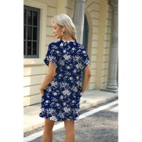 BUNO-2025 Camiseta holgada de manga corta para mujer, vestidos estampados con bolsillos y cuello redondo - details 20