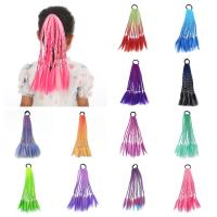 Caja sintética trenzada cola de caballo elástica Hip-hop niñas trenzas sucias banda de goma gradiente coloridas pelucas con lazo para niños/adultos - details 0