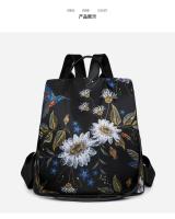 Mochila antirrobo vintage para mujer, bolso de hombro de viaje, mochila negra informal, flores, regalo para madre - details 21