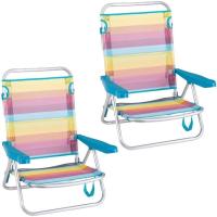 Pack 2 Sillas Playa Plegables |   Ligera Portátil |   Baja y Reclinable de 4 Posiciones |   para Camping, Piscina, Terraza o Jardín Azul - details 27