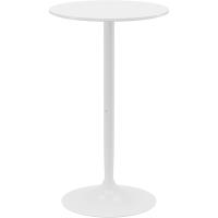 Mesa de bar redonda, mesa alta de cocina moderna con encimera laminada y marco de acero para 2 personas para comedor en casa Ø60x102 cm blanco - details 0