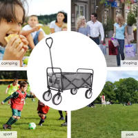 Carrito de Mano Plegable Ruedas de 360 °   Ideal para Jardín, Playa, Camping, Compras - details 4