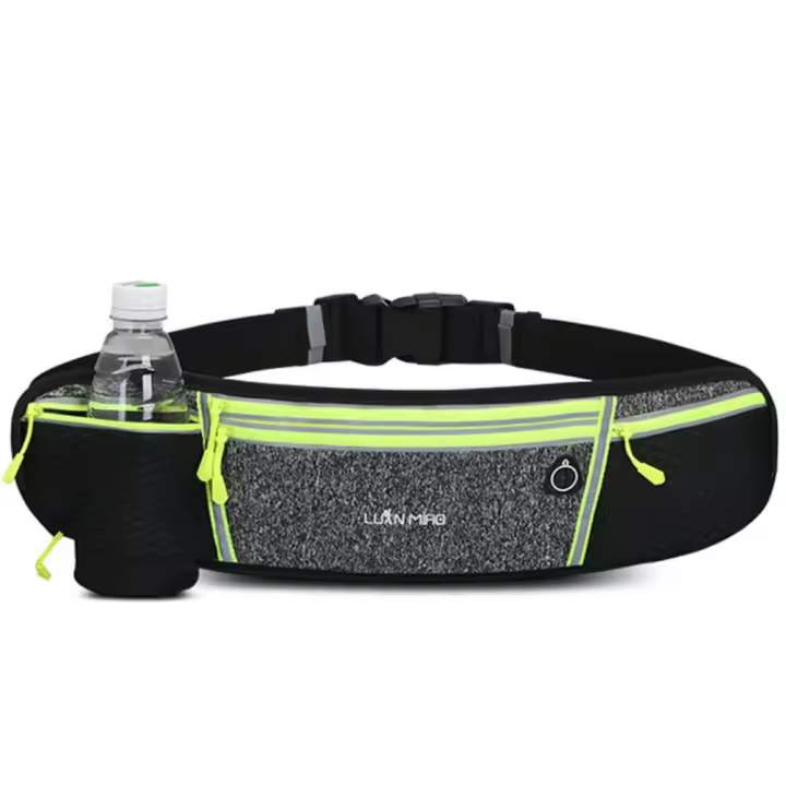 Riñonera para correr con botella, funda para teléfono, cinturón de hidratación, bolsa impermeable para maratón, bolsa para teléfono deportivo - 1