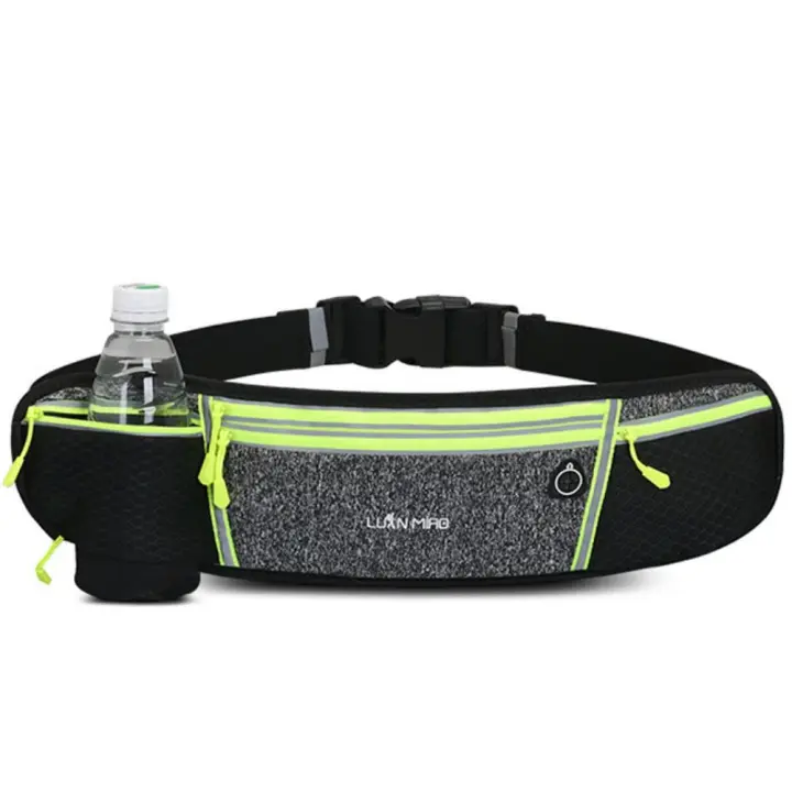 Riñonera para correr con botella, funda para teléfono, cinturón de hidratación, bolsa impermeable para maratón, bolsa para teléfono deportivo - 1