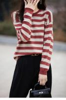 Jersey de Primavera para Mujer Suéter a Rayas de Dos Colores Suéter de Manga Larga con Cuello Redondo Nuevo Jersey de Algodón 100% - details 25