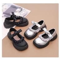 Zapatos de cuero de princesa con volantes para niñas, zapatos de vestir plisados con lazo, para fiesta de boda, suela gruesa, Chic, otoño, 2024 - details 2
