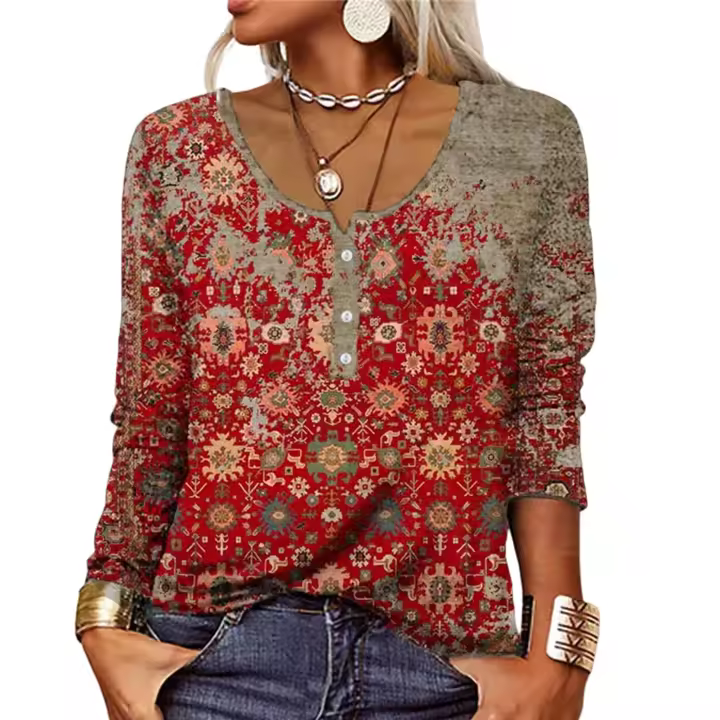 Top holgado de manga larga para mujer, ropa informal para salir de noche, moda de otoño - 1