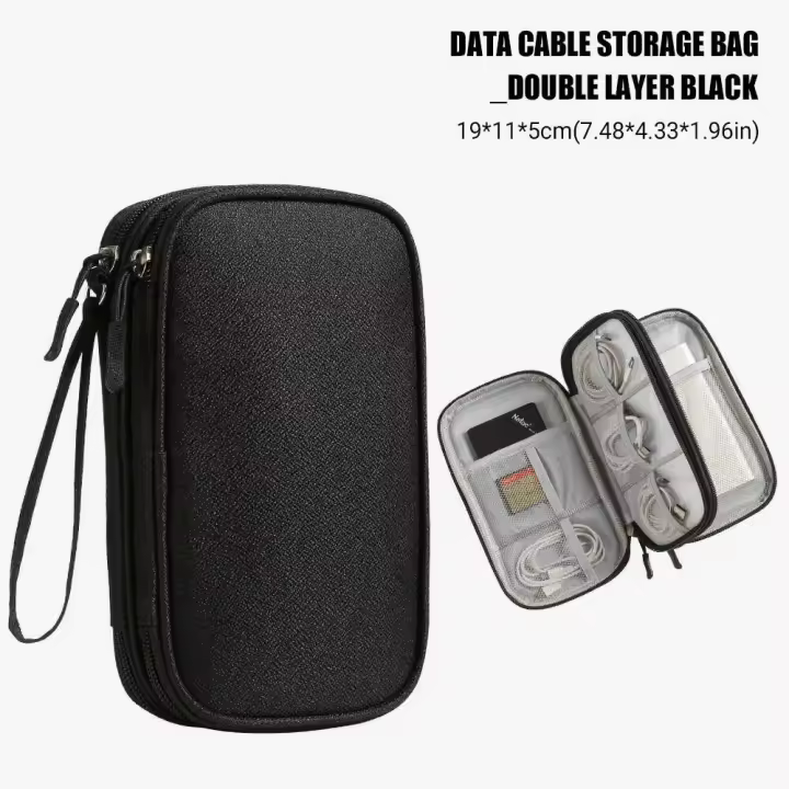 Nuevo Bolsa organizadora de viaje, bolsa organizadora, funda de transporte, bolsas de almacenamiento portátiles impermeables de doble capa para Cable - 1