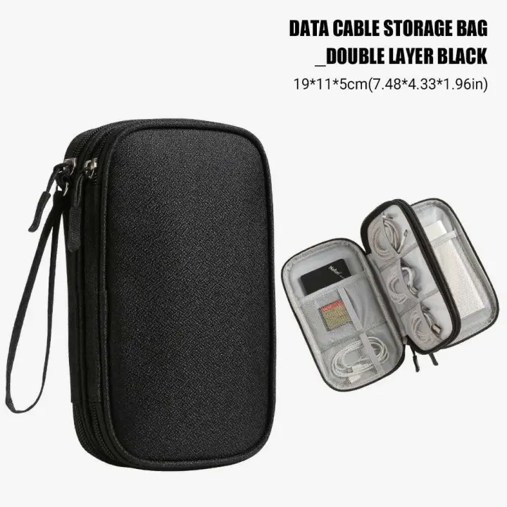 Nuevo Bolsa organizadora de viaje, bolsa organizadora, funda de transporte, bolsas de almacenamiento portátiles impermeables de doble capa para Cable - 1