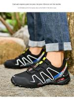 Zapatillas de senderismo al aire libre para hombre, zapatos planos de escalada, Trekking con cordones, ciclismo de montaña, transpirables - details 19