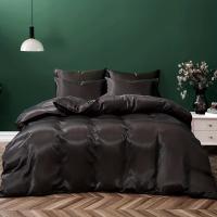 3 piezas Juego de funda de edredón, juego de cama de color liso satinado, funda de edredón suave y cómoda - details 7