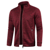 715 Suéter de punto con cremallera larga para hombre, mangas de terciopelo fino, top moderno, chaqueta grande, otoño e invierno - details 10
