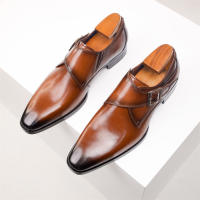 Zapatos de cuero con hebilla de monje, zapatos de vestir para hombre de negocios, zapatos de cuero estilo británico para hombre - details 13