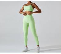 Pantalones deportivos ajustados de secado rápido para mujer, pantalones de Yoga ajustados, pantalones de Yoga de punto sin costuras, pantalones de chándal transpirables antitratamiento para gimnasio y Fitness - details 5