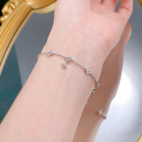 Longlong Gold 2024 Nueva Pulsera de Plata con Borlas Elegante Moda Versátil para Mujeres Tobillera Ajustable con Diamantes Completos. - details 4
