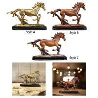 Figurine Collectible Horse Ornament Tabletop Decoration Sculpture for Furniture Desk Decoration Bookcas Office Home Decor