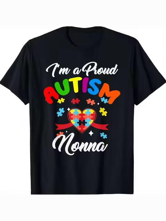 Orgulloso autismo conciencia autista familia a juego camiseta regalo de papá suave y cómodo cuello redondo manga corta - 230g - 1