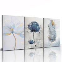 Póster de Flores Rosa Nórdicas en Lienzo 3pcs Decoración de Pared para Sala de Estar Arte de Pintura en Lienzo sin Marco para Decoración del Hogar Marca JUBEER - details 11