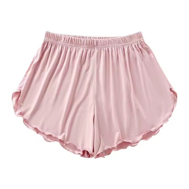 Pantalones cortos de pijama para mujer, cómodos, elásticos, de cintura alta, pantalones cortos de dormir, pantalones de salón de pierna ancha, pantalones de pijama, ropa de dormir informal - 1