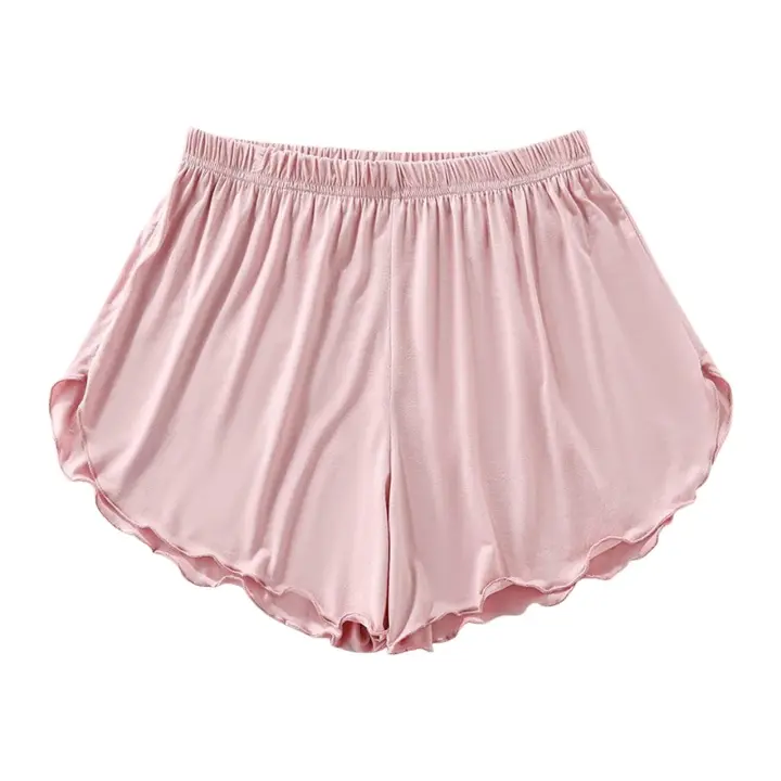 Pantalones cortos de pijama para mujer, cómodos, elásticos, de cintura alta, pantalones cortos de dormir, pantalones de salón de pierna ancha, pantalones de pijama, ropa de dormir informal - 1