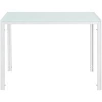 Elegante mesa de comedor con encimera de cristal 105cm x 60cm x 75cm blanco - details 2