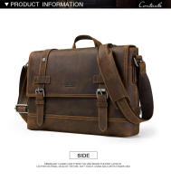 CONTACT'S crazy horse-Bolso de piel auténtica para hombre, bandolera vintage para ordenador portátil, bolso cruzado - details 6