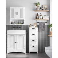 Armario de Baño Moderno Blanco 4 Cajones, 30 x 30 x 82 cm Ideal para Sala de Estar, Cocina, Comedor - details 6