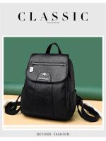 Mochila De Cuero Suave Para Mujer En 5 Colores Bolsa De Hombro Vintage Casual Viaje Mochila De Escuela Bolsa Para Damas - details 18