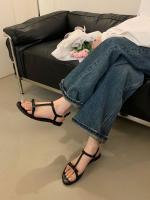 Nuevo estilo de hadas palabra romana con sandalias zapatos de mujer sandalias planas ropa de verano zapatos de playa con punta abierta - details 10