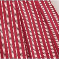 Conjunto de Falda a Rayas Rojas Tops de Tubo Sin Mangas, Cintura Alta Larga Falda - details 6