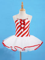 Vestido de baile de tutú de ballet a rayas de caña de caramelo para niños y niñas, disfraz de baile de patinaje artístico de Navidad para carnaval, fiesta temática de cosplay - details 5