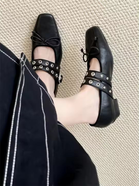 Zapatos Mary Jane de tacón grueso, estilo francés, nuevos, elegantes, de noche, con punta cuadrada y boca ligera, para mujer. - 1