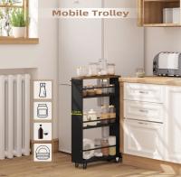 Carrito de Cocina de 3 Niveles Organizador de Almacenamiento con Rodillas para Hogar, Oficina, Almacenamiento de Cocina - details 2