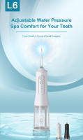 Fairywill-irrigador Oral portátil con USB, hilo Dental de agua, blanqueamiento Dental, 300ML, 6 boquillas, limpieza bucal para aparatos - details 0