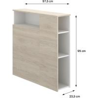 Cabecero con estantes para cama de 90 - BLANCO - 96 x 23,4 x 99 - details 6