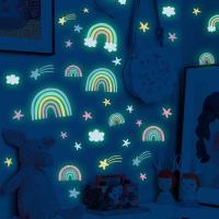 Pegatinas de Dibujos Animados de Arcoíris Iluminadas Brillan en la Oscuridad, Corazón de Nubes, Decoración DIY para Habitación de Bebé - details 7