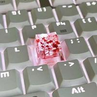 1Pcs High Quality Epoxy DIY Translucent Leaves Dry wers Paper Cross  nical Keyboard Keycap Universal Accessories - details 2