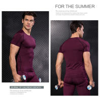 Camiseta de compresión de manga corta para hombre, ropa interior de capa base, deportiva, Paquete de 4 - details 7