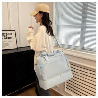 Nueva bolsa de lona impermeable, transpirable y duradera separación en seco y húmedo multifuncional deportes de gran capacidad fitness bolsa de viaje - details 48