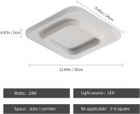 Goeco Lámpara de Techo Cuadrada Moderna Iluminación Nórdica de 21W Lentes LED Montaje Semi-flush - details 1